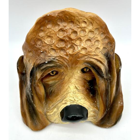 Vintage 1979 Poochie By Mysel Statue Head Bust Of Bloodhound Dog Hound GUC - Picture 3 of 12